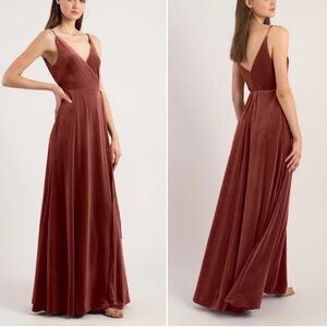Jenny Yoo BHLDN Andi Velvet Wrap Dress Gown Style 2930 English Rose wedding 10